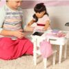 18" Doll White Wooden Desk, Chair, & Accessories