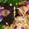 18" Doll Retro Flower Power Set with Matching Girl Flower Crown-10 Pieces