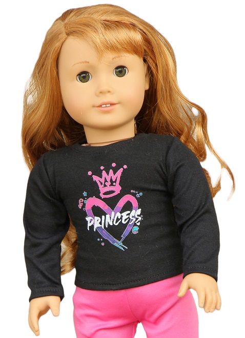 18 inch doll black princess t shirt