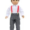 18 inch boy doll red suspender outfit