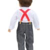 18 inch boy doll red suspender outfit 2