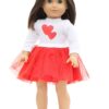 18" Doll Red Hearts Tutu Dress