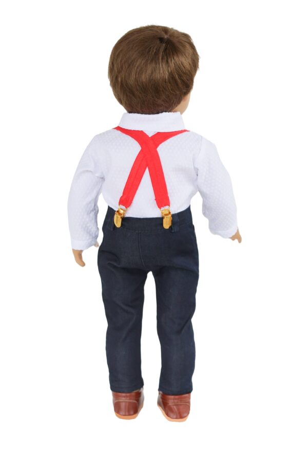 18" Boy Doll Red Suspender Outfit