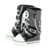 18" Doll Faux Leather Black Snakeskin High Top Sneakers