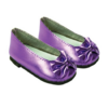 18" Doll Metallic Purple Bow Shoes