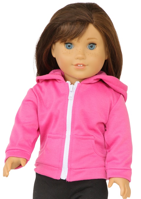 18 doll hot pink zip up hoodie