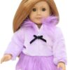 18" Doll Lavender Fur Zip-up Dress Coat