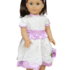 18" Doll Lavender Satin White Lace Dress & Headband
