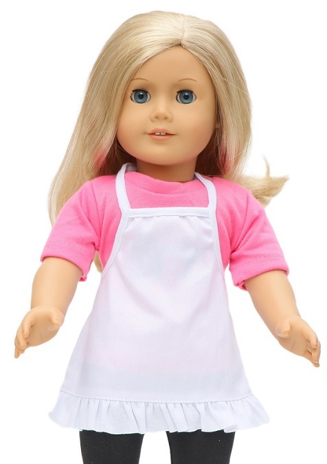 18 doll white ruffled apron