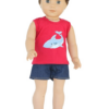 18" Boy Doll Shark Tank Top & Denim Shorts Outfit