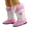 18" Doll Pink Heart Western Boots