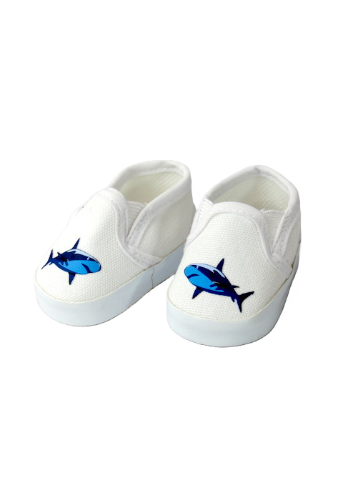 18 inch doll white canvas shark shoes