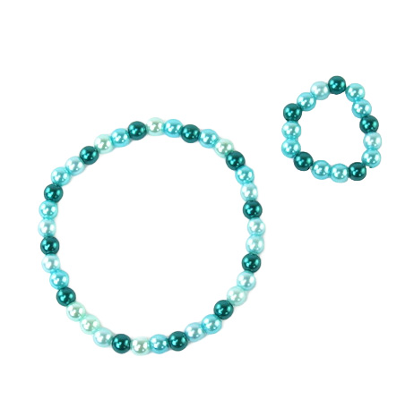 blue pearl bracelet set
