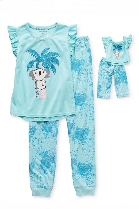Matching Girl & 18 Doll Koala Pajama Set- Size 4/5 - The Doll Boutique