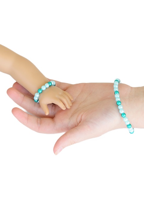 matching blue bracelets