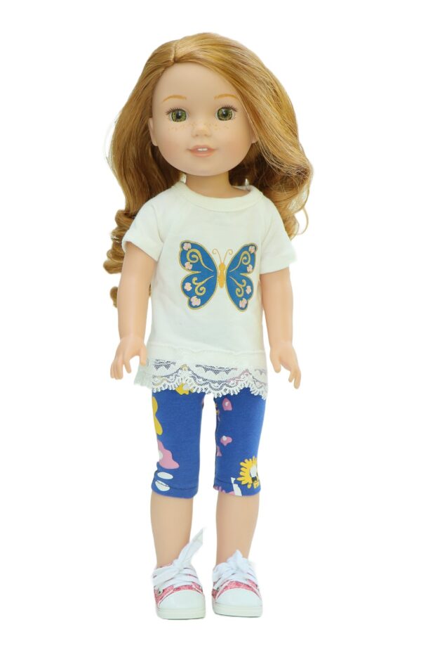 14.5 inch doll butterfly capri outfit