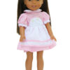 14.5" Wellie Wisher Doll Retro Pink Striped Dress