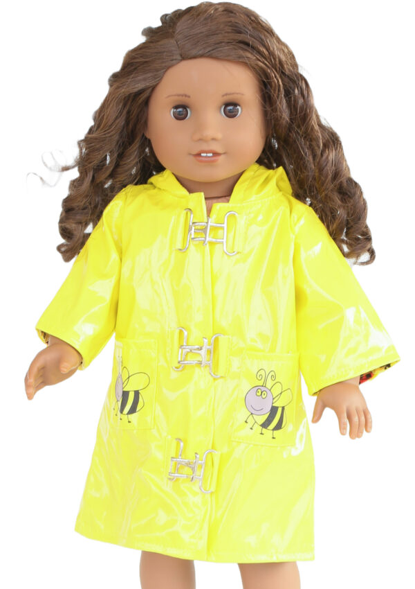 18" Doll Yellow Buzzy Bumble Bee Raincoat