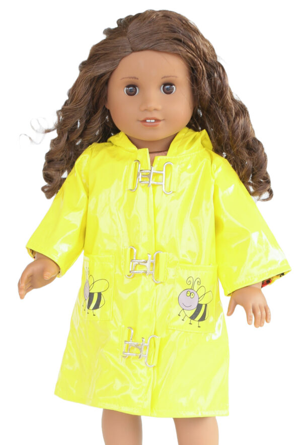 18" Doll Yellow Buzzy Bumble Bee Raincoat