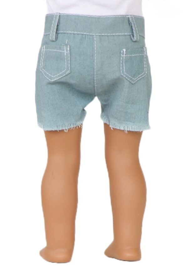 18" Doll Frayed Light Denim Shorts