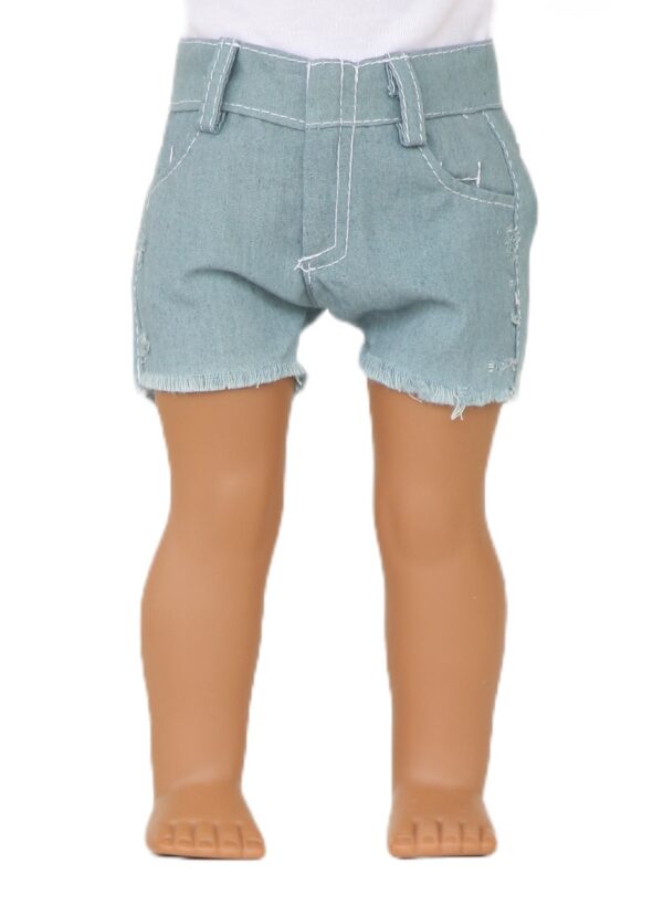 18" Doll Frayed Light Denim Shorts
