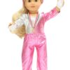 18 inch doll metallic pink gray gymnastics 6 piece