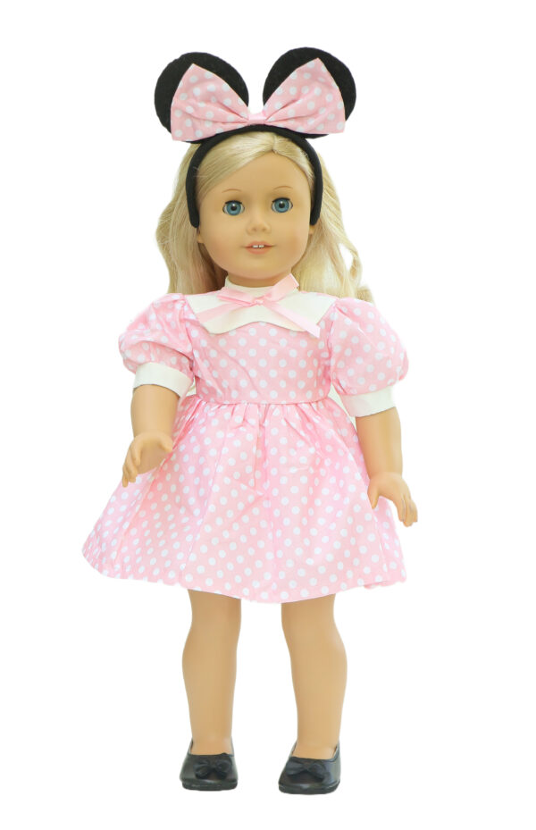 18″ Doll Pink Minnie Mouse Dress & Headband