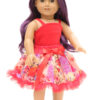 18" Doll Red Tank Top & Floral Can Can Skirt