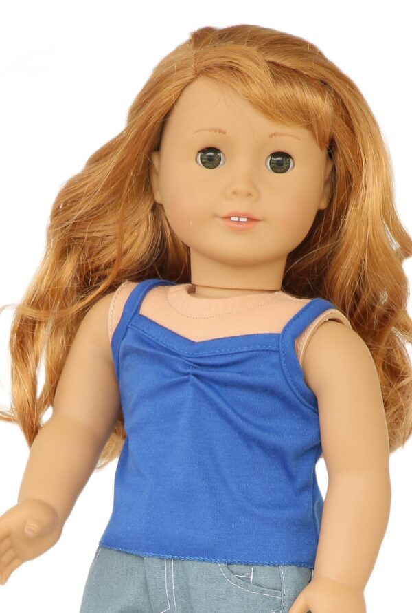 18 inch doll royal blue spaghetti strap tank top