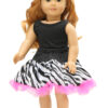 18" Doll Black Tank Top, Zebra Tutu Skirt & Matching Shoes