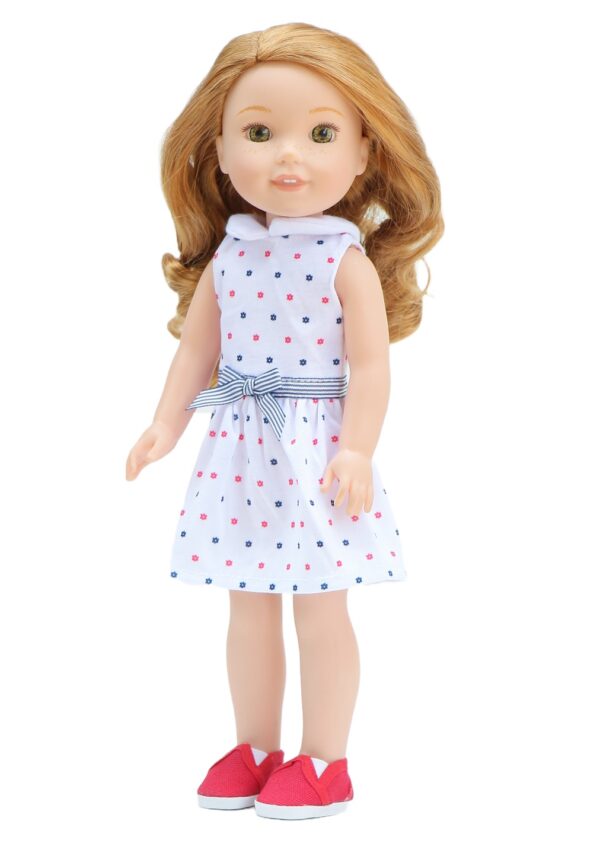 14.5 inch doll red white blue t shirt dress