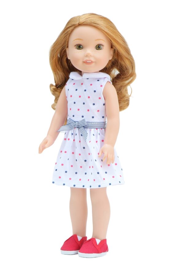 14.5 inch doll red white blue t shirt dress