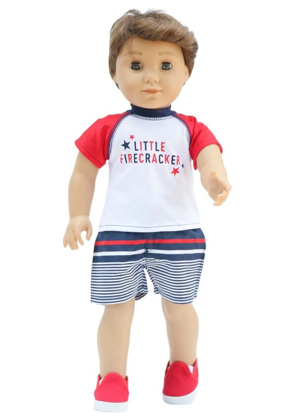 18 inch boy doll little firecracker shorts outfit