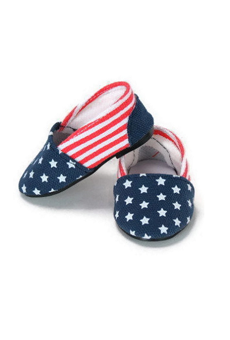 18 inch doll canvas american flag shoes