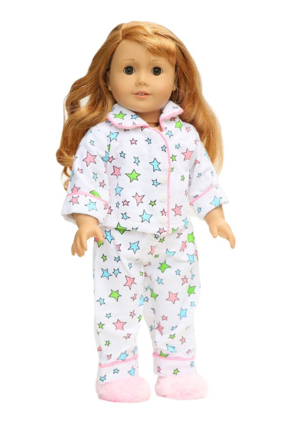18 doll soft flannel stars retro pajamas