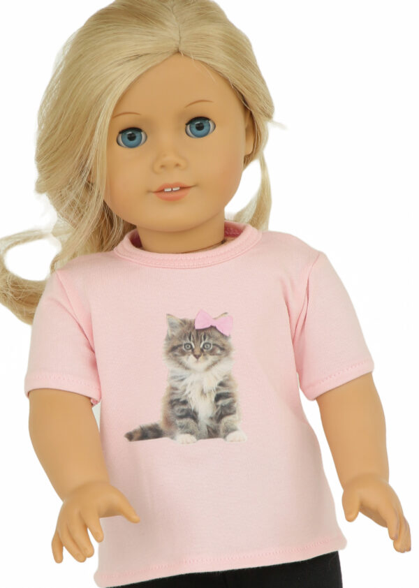 18 doll pink kitten t shirt