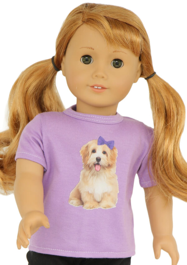 18" Doll Purple Puppy T-Shirt