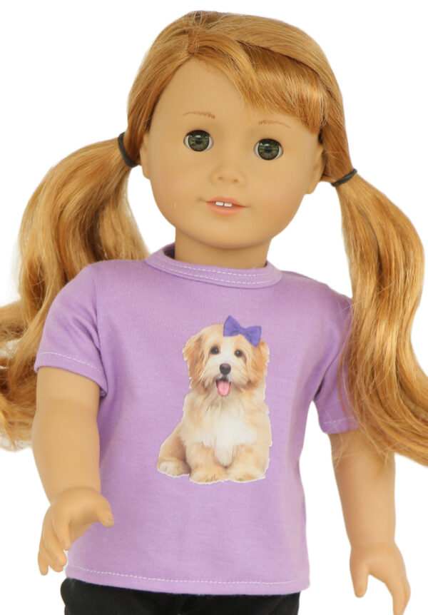 18" Doll Purple Puppy T-Shirt