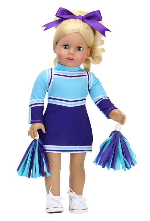 18 doll aquapurple cheerleader dress outfit 2