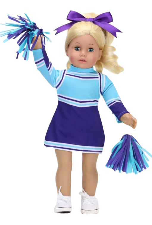 18 doll aquapurple cheerleader dress outfit