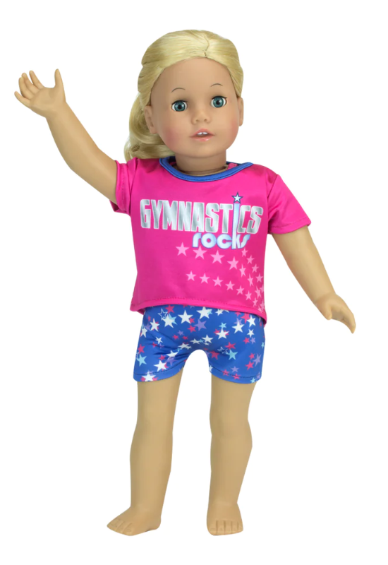 18 Doll Star Print Gymnastics Leotard & Oversized T-Shirt - The Doll