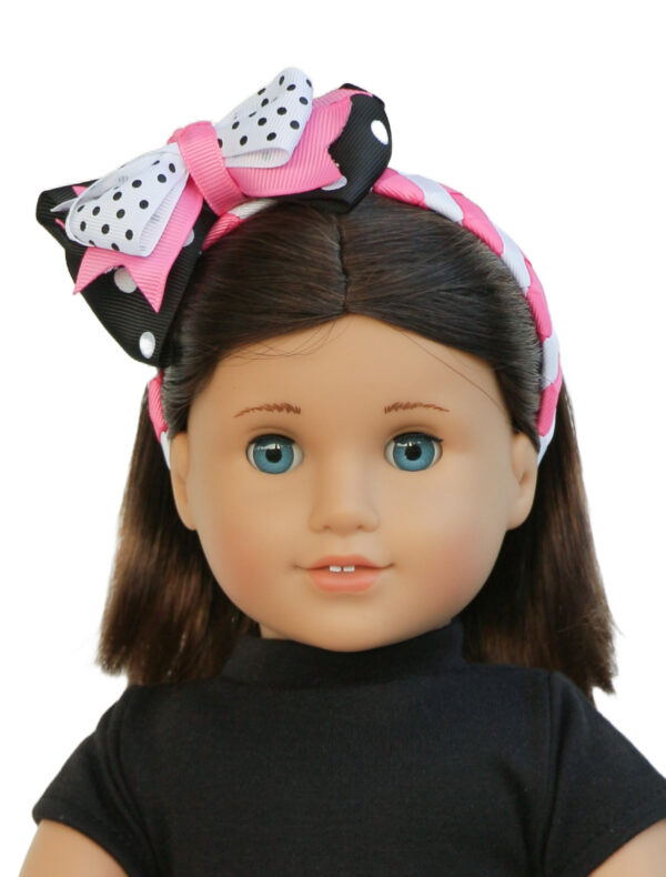 18 doll stripes dots headband