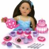 doll sized cake tea party accessories