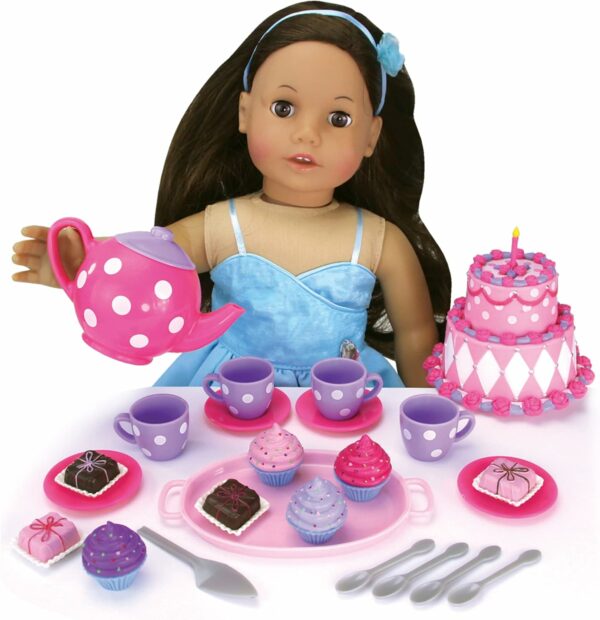 doll sized cake tea party accessories