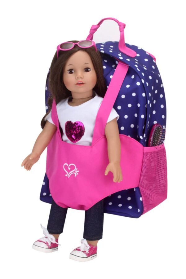 Polka Dot Backpack Doll Carrier to fit 15'' & 18'' Dolls
