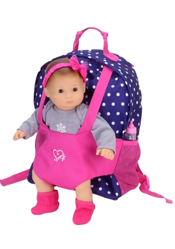 Polka Dot Backpack Doll Carrier to fit 15'' & 18'' Dolls