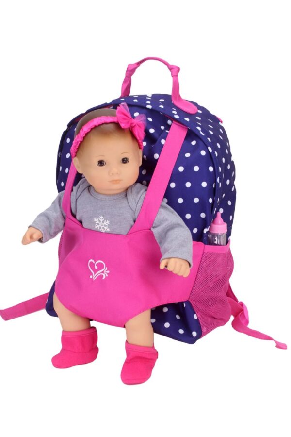Polka Dot Backpack Doll Carrier to fit 15'' & 18'' Dolls