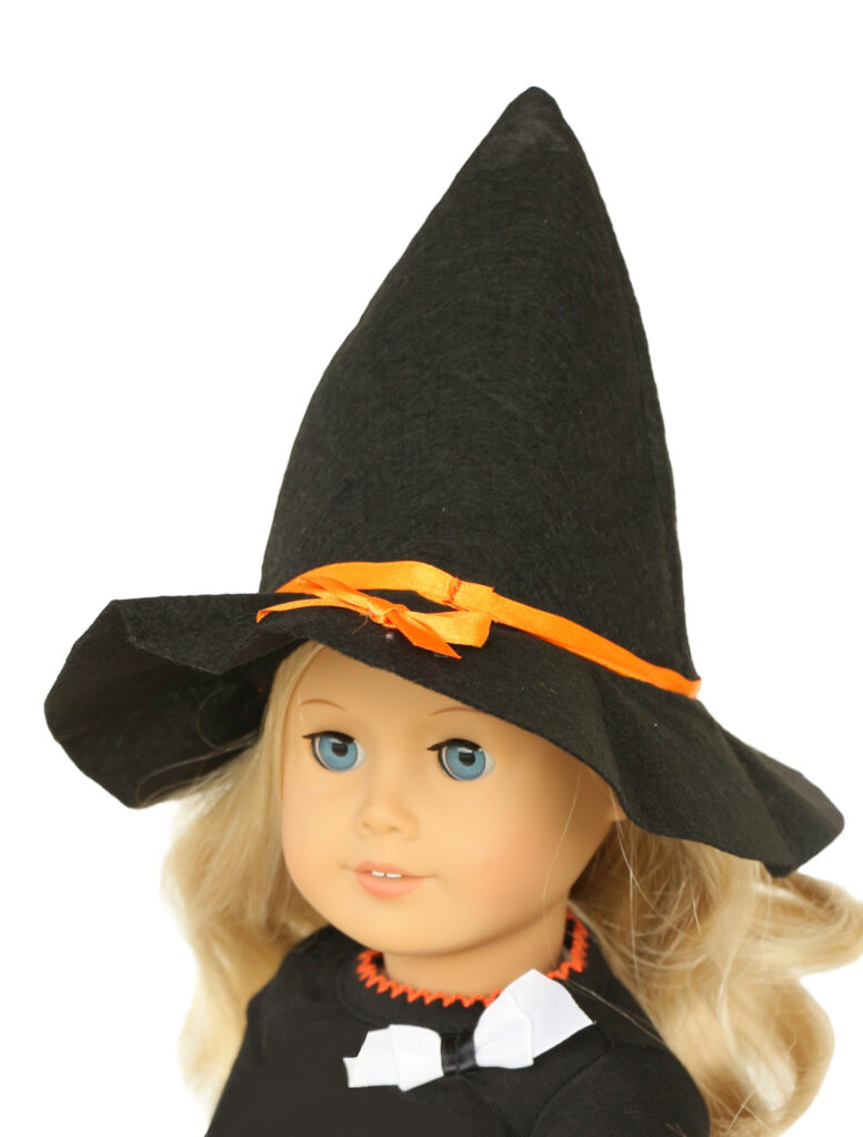 Black Witch Style Hat on Stand by Bette Jo Chudy for Dollhouses
