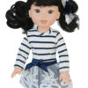 14.5" Doll Navy Striped Dress & Hairbow