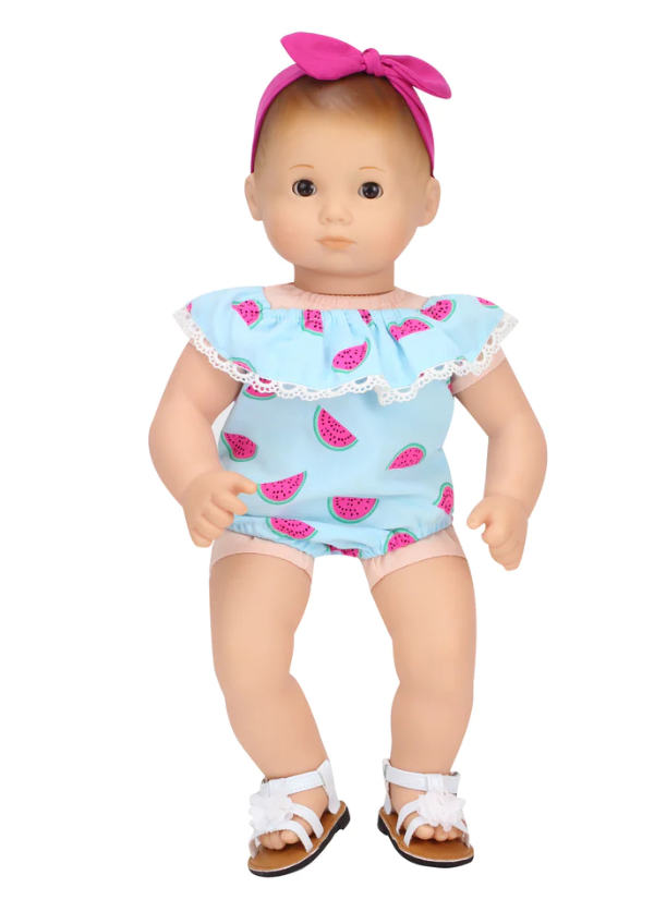 15" Bitty Baby Doll Watermelon Print Romper